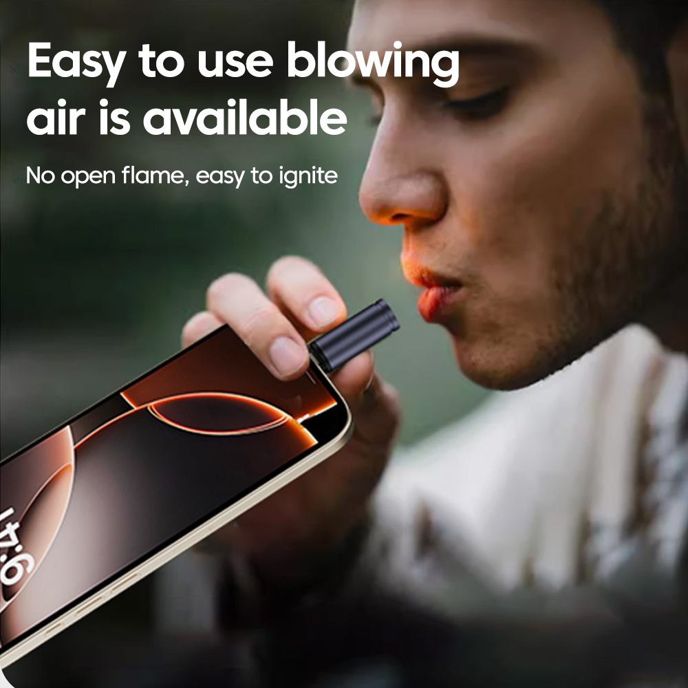 Typ C Mini-Zigarettenanzünder, winddichter Zigarettenanzünder, zum Blasen von Zigarettenanzünder-Adaptern für den Außenbereich, USB-C-Zigarettenanzünder