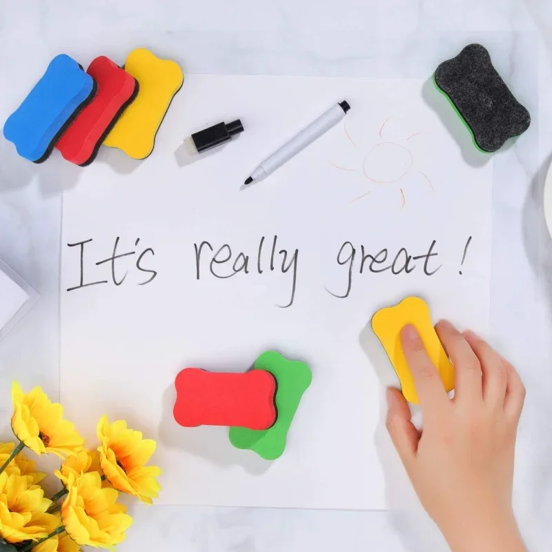 3 ชิ้น Magnetic Dry Erase ยางลบยางลบกระดานไวท์บอร์ดยางลบ Drywipe Marker Cleaner อุปกรณ์สํานักงานโรงเรียน