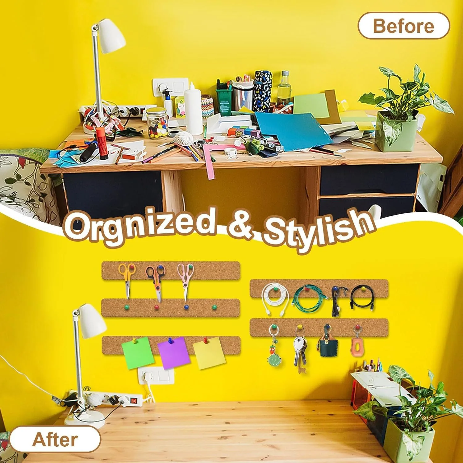 3PCS Removable Cork Board for Walls Small Cork Board  Blackboard Message Board RMB02