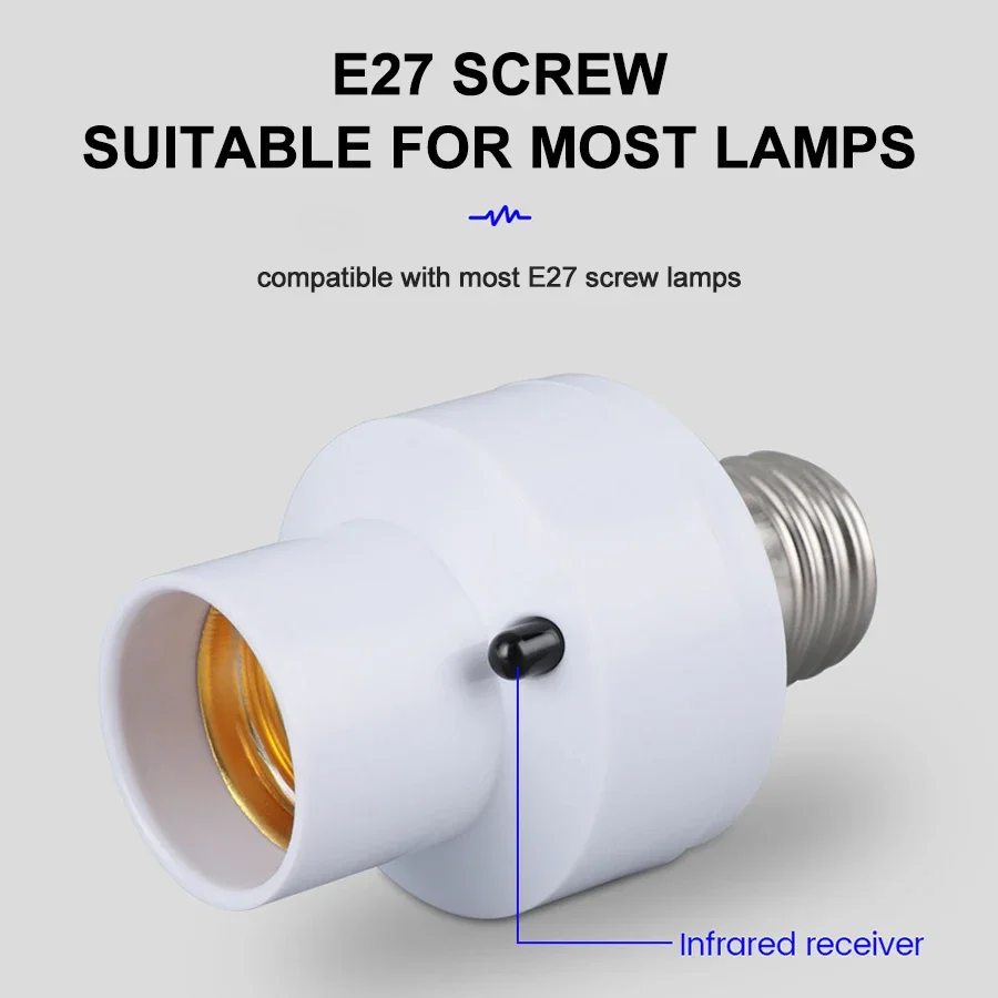 Portalámparas LED inteligente con Control remoto por infrarrojos, E27, AC85-265V, temporizador de enchufe Universal, cambio de Color, fácil instalación para el hogar, 2025