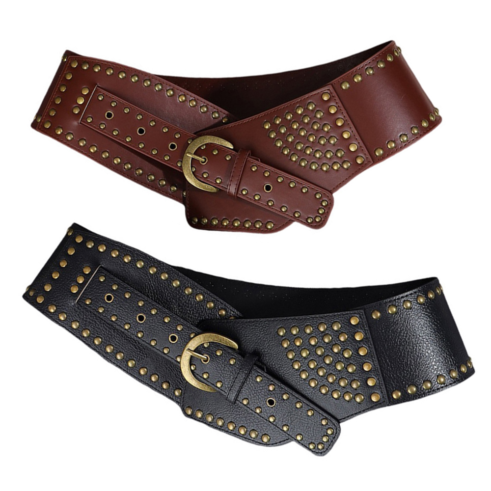 Punk Stil Asymmetrische Gürtel Für Frauen Niet Breiten Gothic Gürtel Gürtel Ästhetischen PU Leder Kleid Bund Streetwear Fashion Gürtel