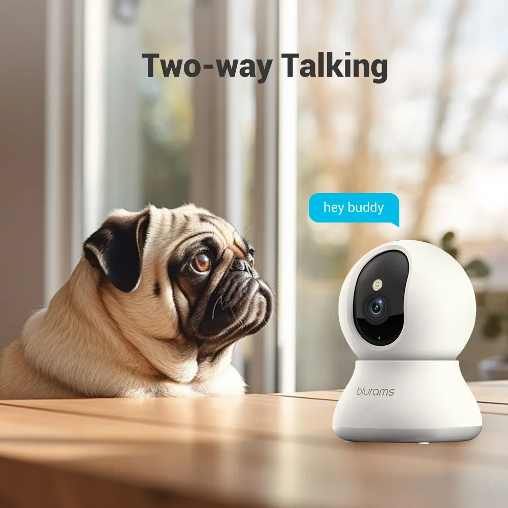 Telecamera di sicurezza interna Blurams da 2 pezzi 2K, telecamera di sicurezza domestica per cani/anziani, telecamera di sicurezza con aggiornamento chiamate one-touch A31S-2pc