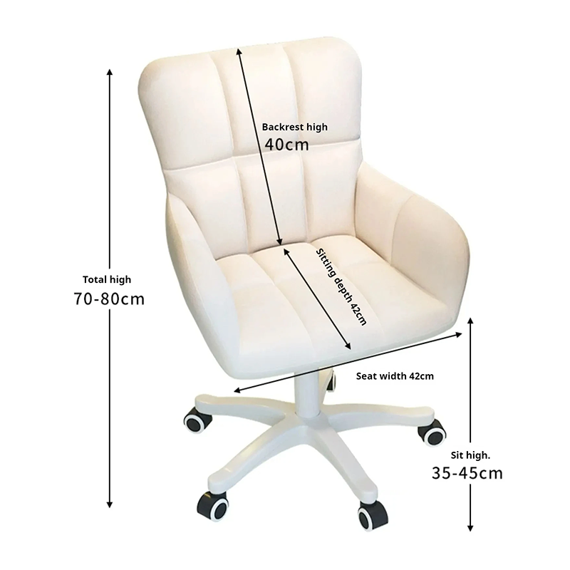 Mesa de vaidade para jogos, cadeira de escritório, couro, quarto, vaidade, trabalho branco, bonito, rolamento, pedicure, móveis de salão de beleza