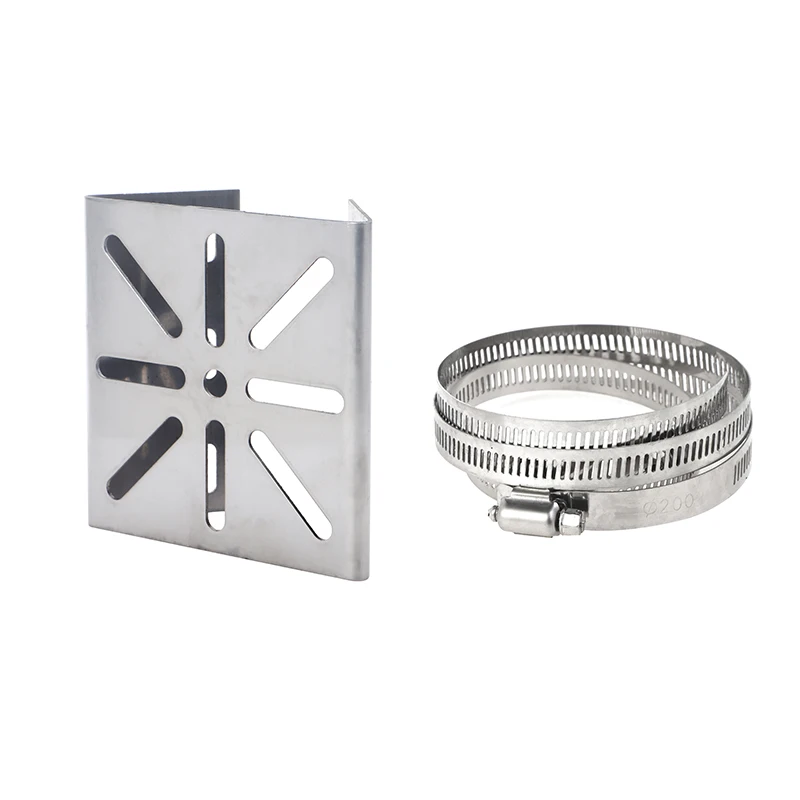 Soporte de monitoreo de poste para exteriores, placa adaptadora univesial, aro largo de 100/200mm con Panel de montaje de cámara de acero inoxidable, 1 Juego