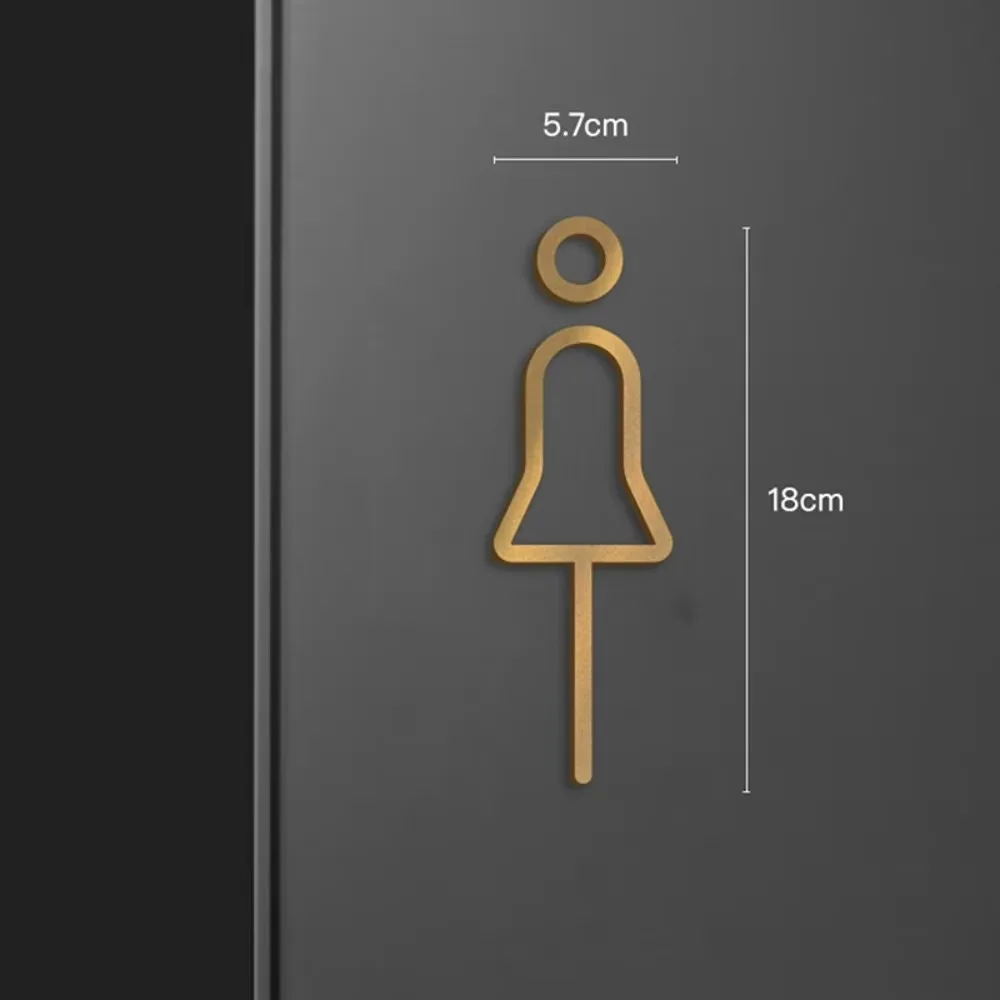 Placa de sinalização de vaso sanitário cor ouro preto - como acessório para decoração de casa. Inspirado pelo Arte de Murals, é para porta da lavatório.