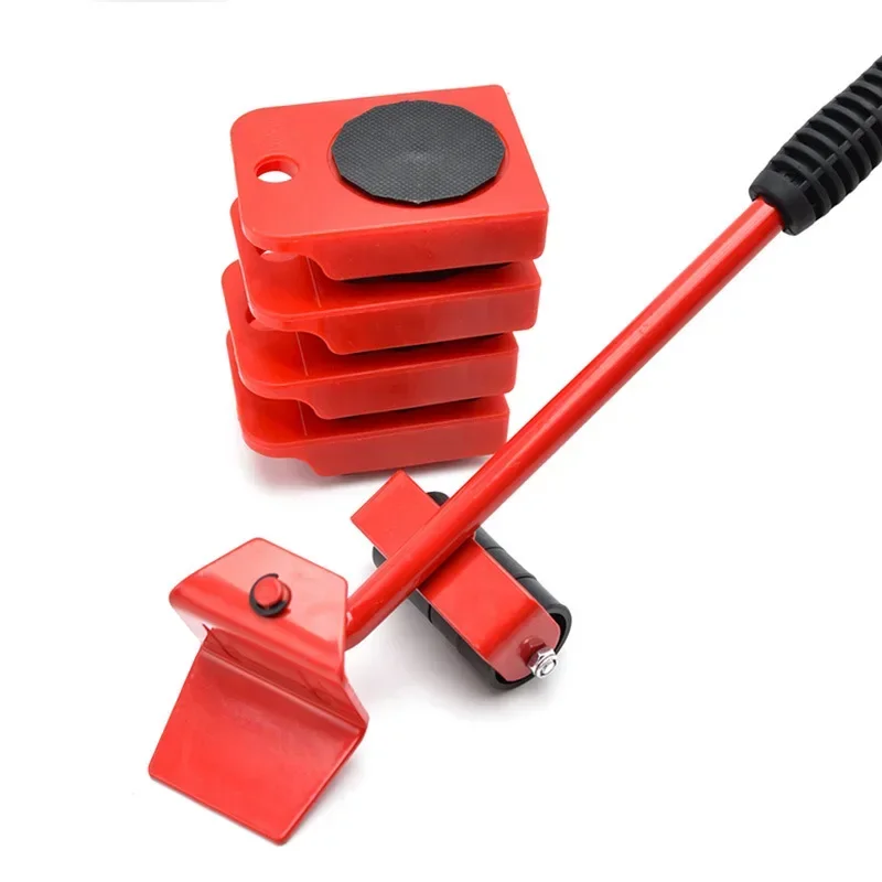 Furniture Moving Transport Roller Set Removal Lifting Moving Tool Set Wheel Bar Mover Moving Heavy Stuffs Device Hand Tool Stuff