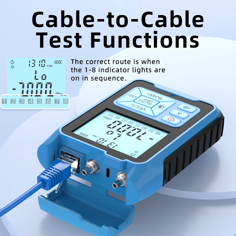 SAIVXIAN Optical Power Meter -50 ~ + 26dBm 4 in 1 Multifunction Visual Fault Locator เครื่องทดสอบสายเคเบิลเครือข่ายไฟเบอร์ 1-50MW (อุปกรณ์เสริม)