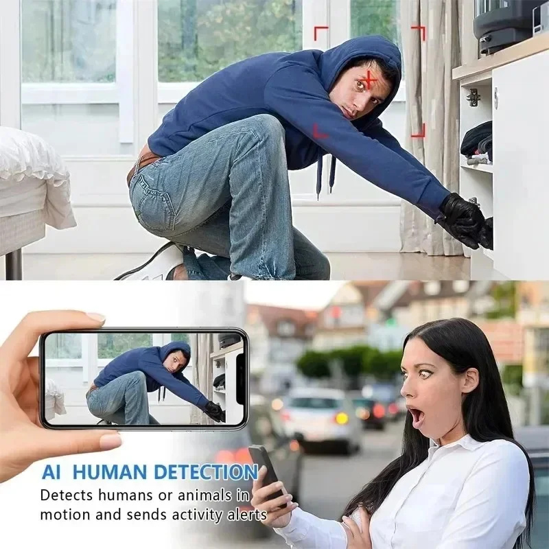 Mini telecamera HD Wifi IP Smart Home Visione notturna interna AI Videocamera umana Audio Video Telecamera di sorveglianza di sicurezza