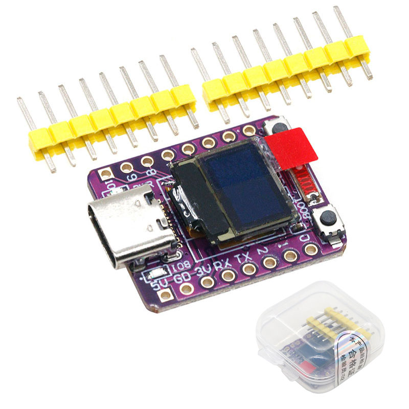 ESP32-C3 0,42-дюймовый OLED-дисплей с белым светом, макетная плата, Wi-Fi, Bluetooth-совместимая керамическая антенна Type-C ESP32 для Arduino