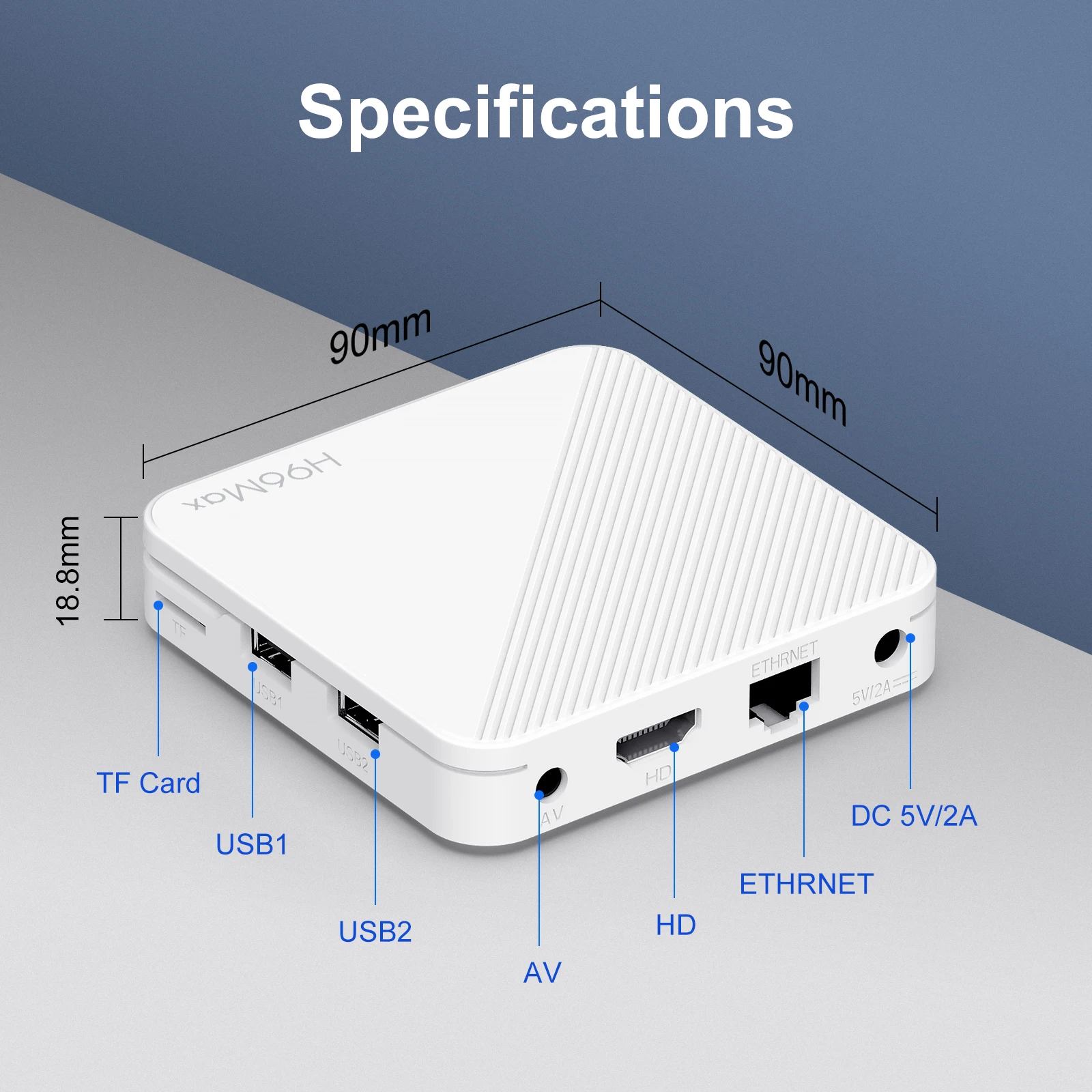 YUETUO H96 MAX H313 Smart TV Box Wifi6 BT Android 14 4K HD 2GB 8GB/16GB Dual Google Voice Assistant Media Player Set Top Box