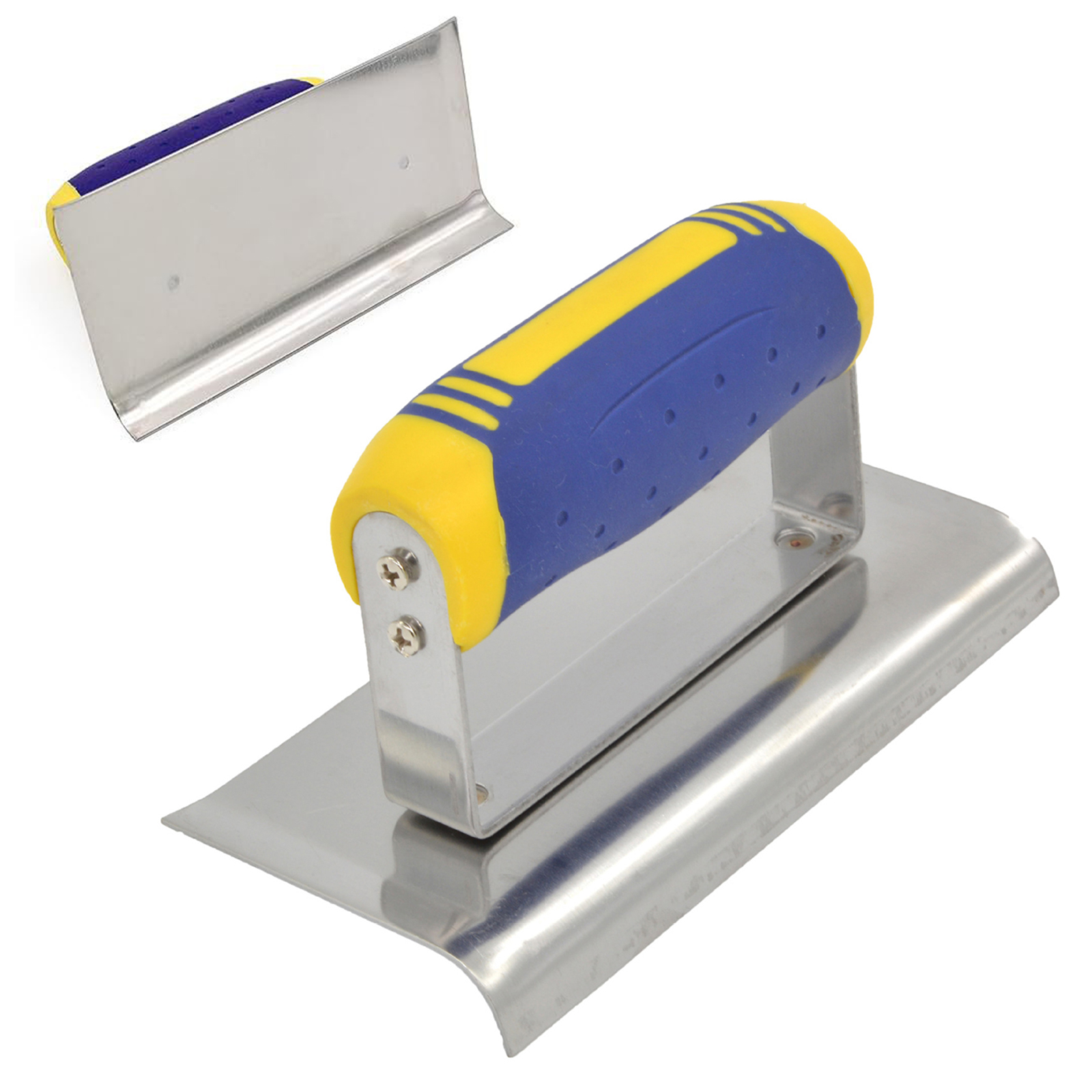 Eckkelle aus Edelstahl, Eckwerkzeug, Putzkelle, Betonkelle, Trockenbau-Werkzeug, Eckformkelle mit Gummigriff