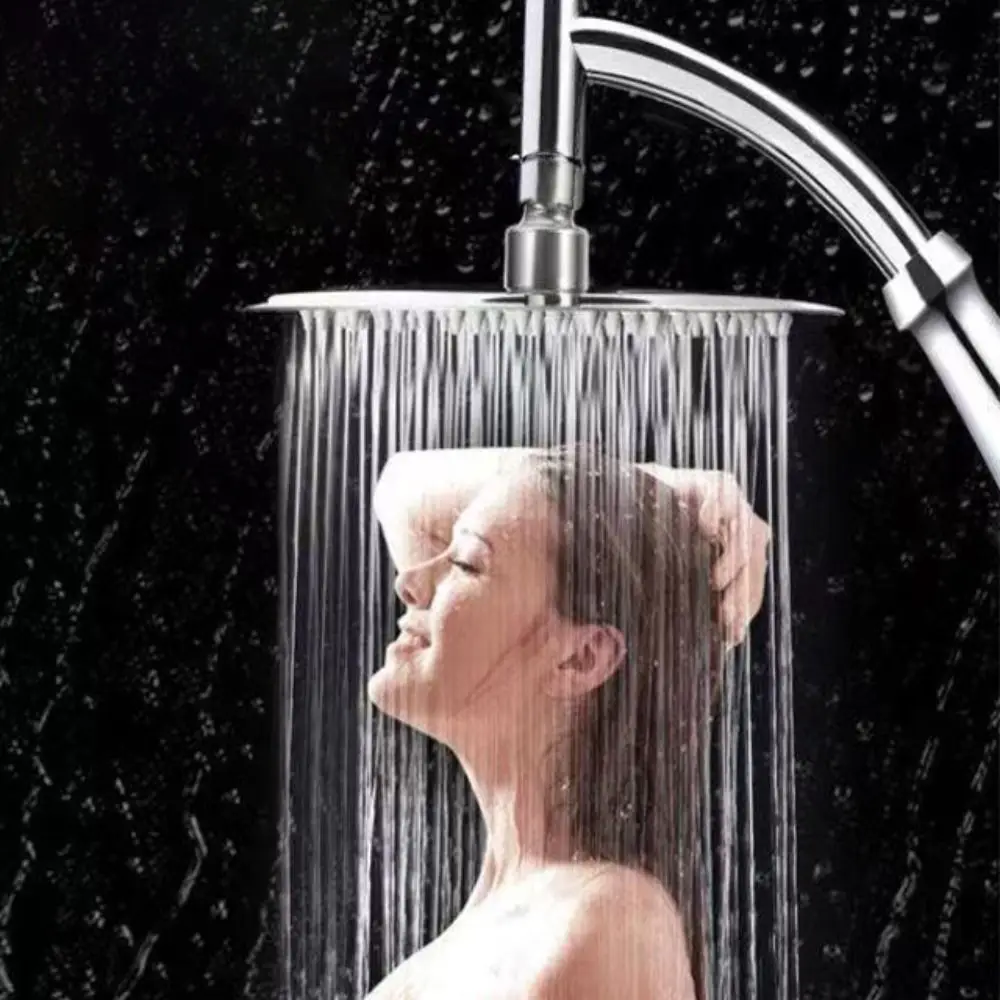 แรงดันสูงหัวฝักบัวสแตนเลสสตีลสแควร์หัวฝักบัวExtenderขนาดใหญ่โค้งShower Extension