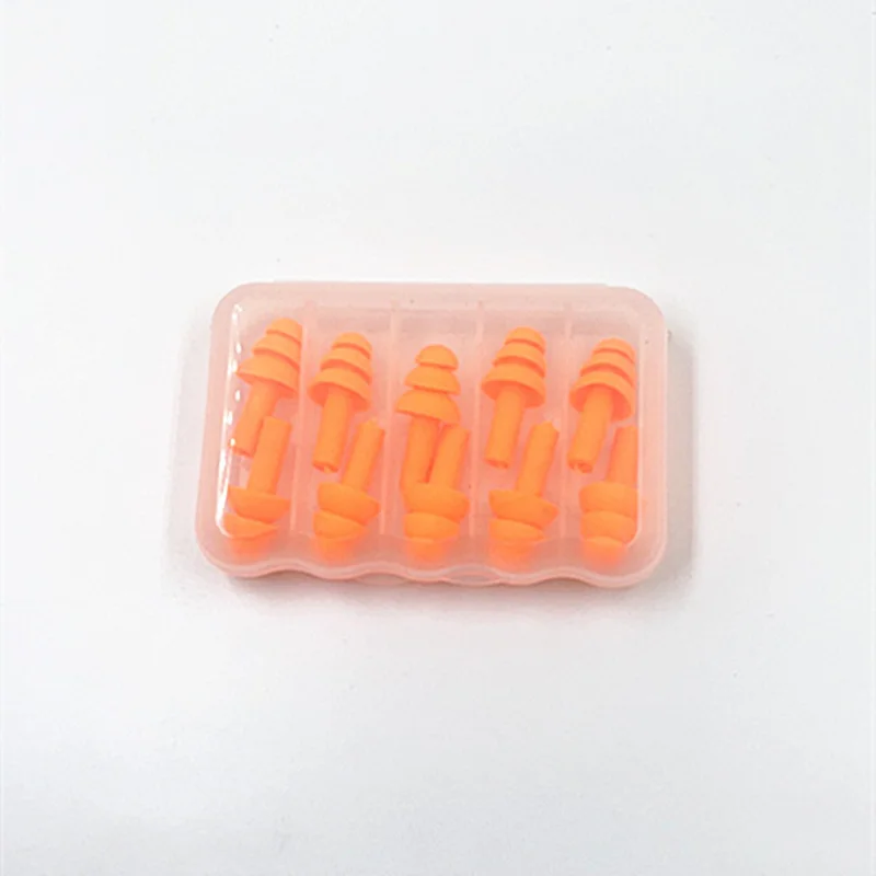 Tappi per le orecchie in silicone morbido per adulti e bambini Tappi per le orecchie da nuoto impermeabili Clip per le orecchie antirumore, Nuotatori Immersioni 5 paia per scatola