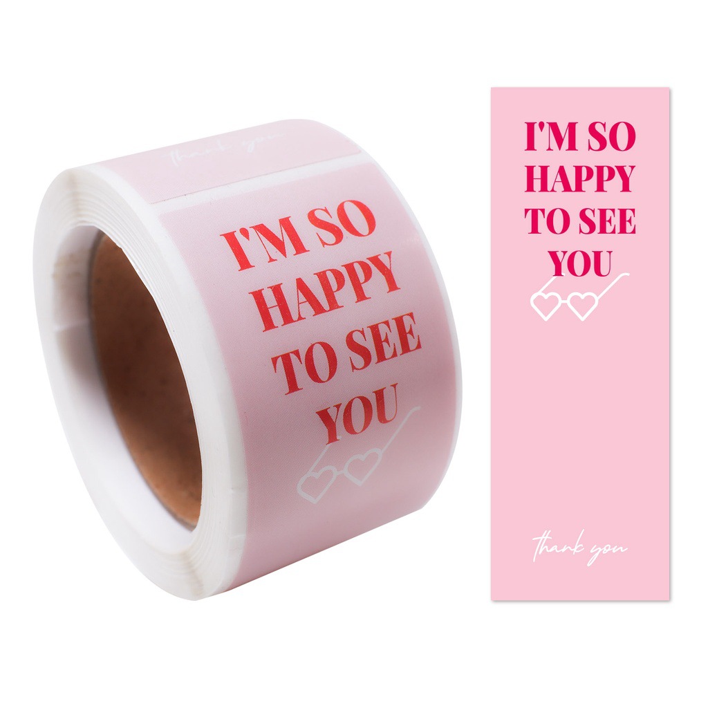 100 pz/rotolo Grazie Adesivo Sigillo Etichette Regalo per piccole imprese Decor Adesivo Questo pacchetto LS Felice per vedere anche 3*9 cm