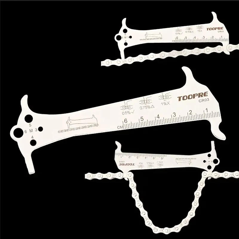 Règle d'indicateur d'usure de chaîne de vélo, outil de réparation en acier inoxydable, jauge de chaîne de vélo de route de montagne, vérificateur de mesure du diamètre de vis