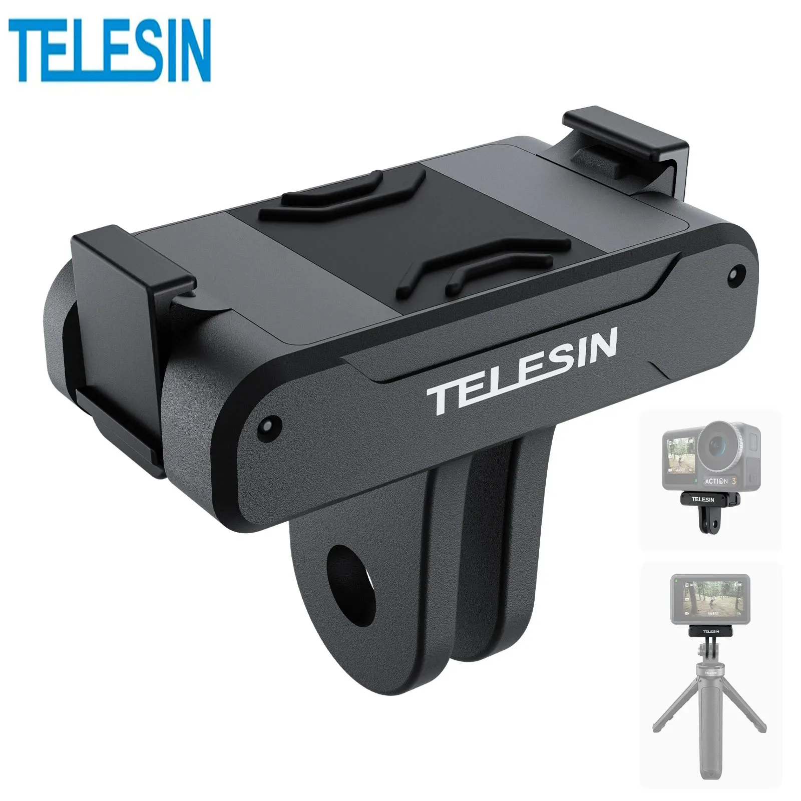 TELESIN Magnetic Two Claw Adapter Action Camera Accessories For DJI OSMO Action 3 4 Adapter