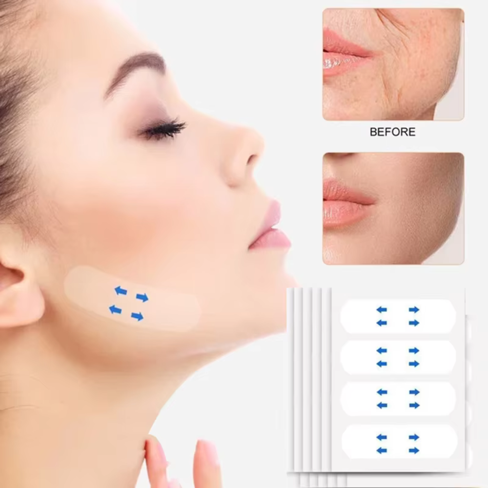 40pcs Invisible Face Lift Tapes – V-Shape Firming & Anti-Wrinkle Patches, Waterproof, Long-Lasting, Skin Tightening, Unisex