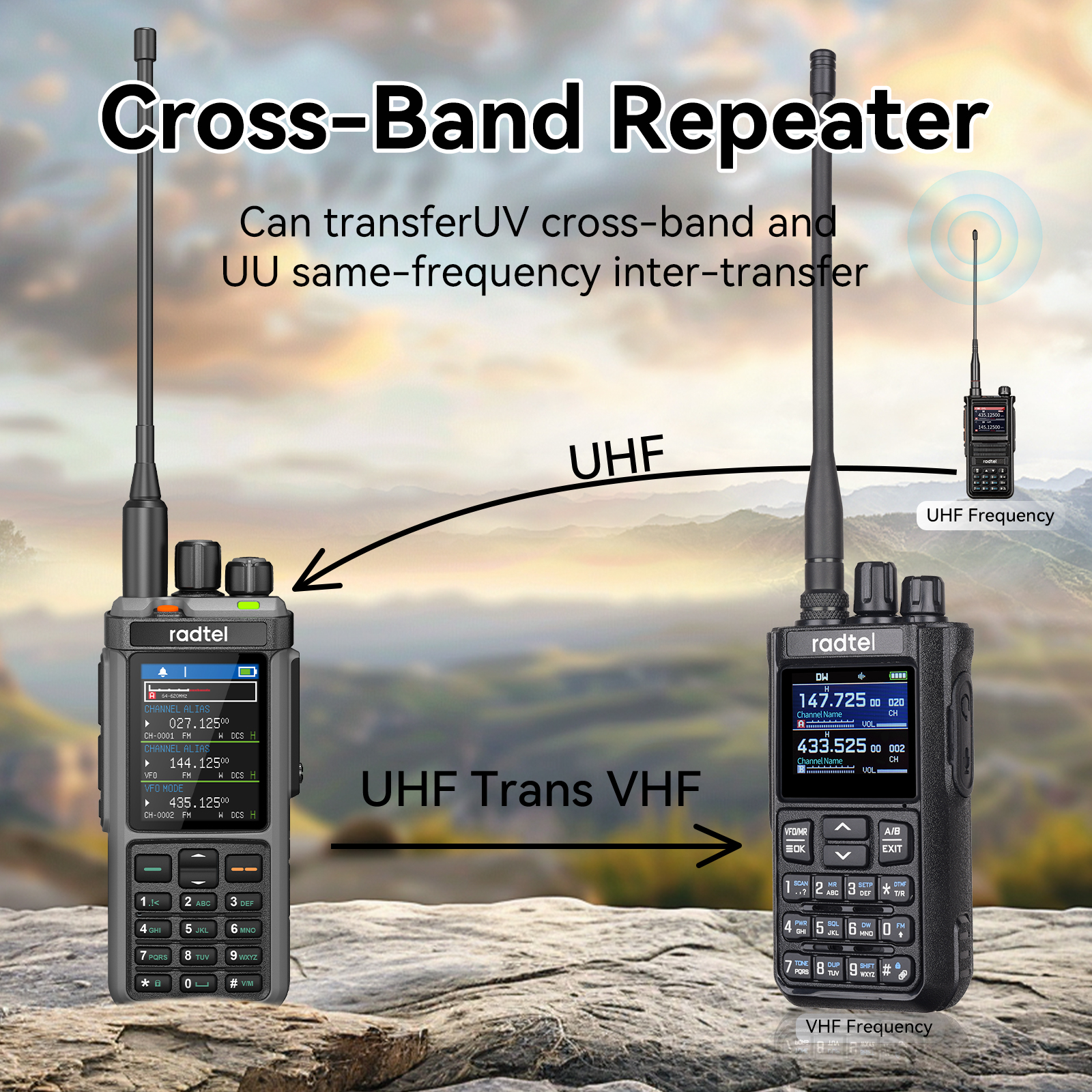 Radtel RT-880 10w Multi Band Ham Radio HF UHF VHF com AM USB LSB CW CB LW MW SW SSB, 1024 canais, repetidor de banda cruzada