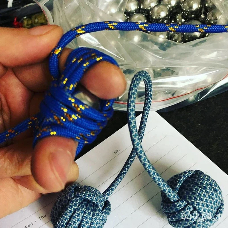 2024 ใหม่กลางแจ้ง EDC ป้องกันตัวเองกําปั้นลิง Fidget ของเล่นนิ้วมือ Paracord ความเครียด Extreme ของเล่นนิ้วมือลูกเหล็ก Window Breaker