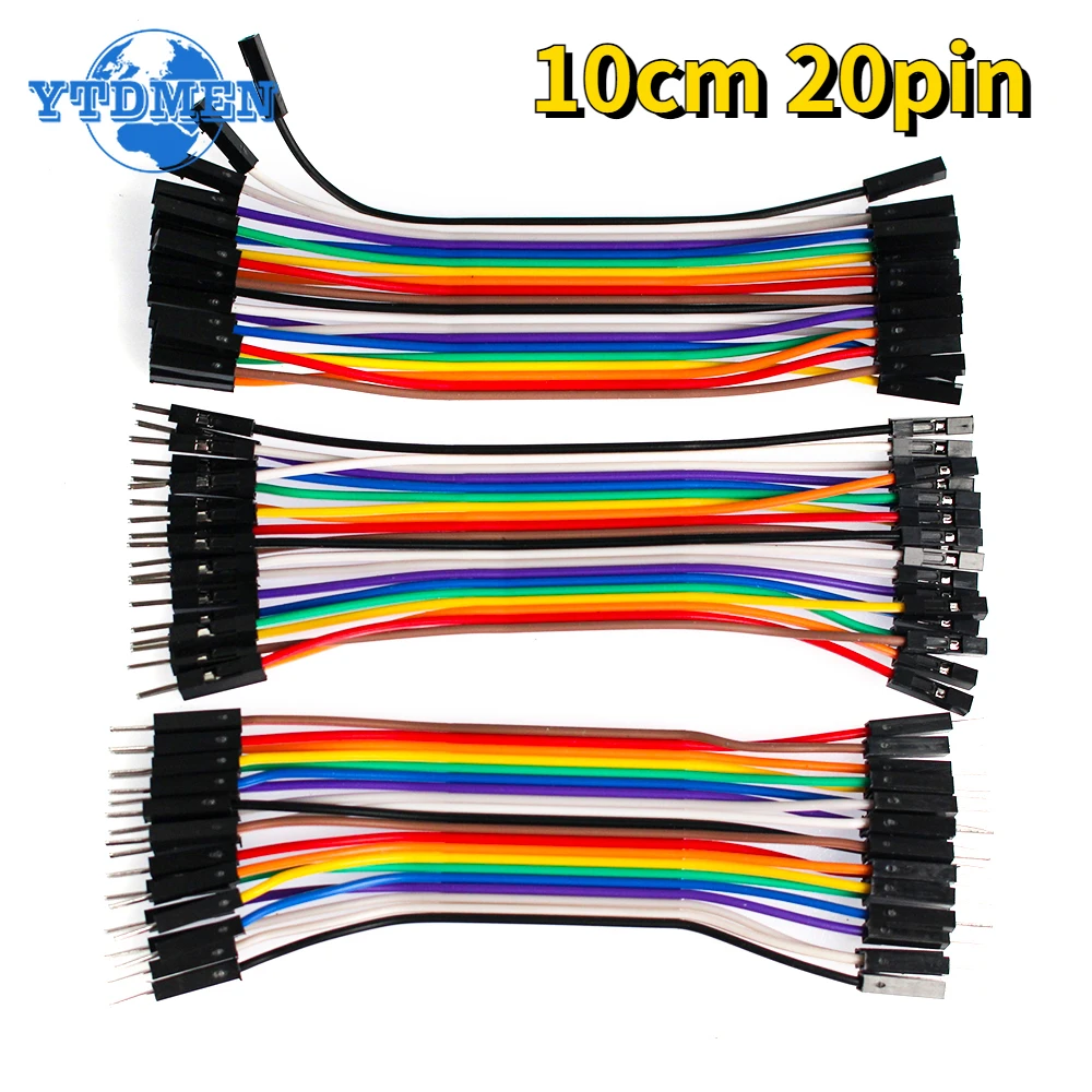 듀퐁 라인 10cm 듀퐁 케이블 Arduino 점퍼 와이어 남성-남성 여성-여성 남성-여성 20핀 DIY 전자 키트