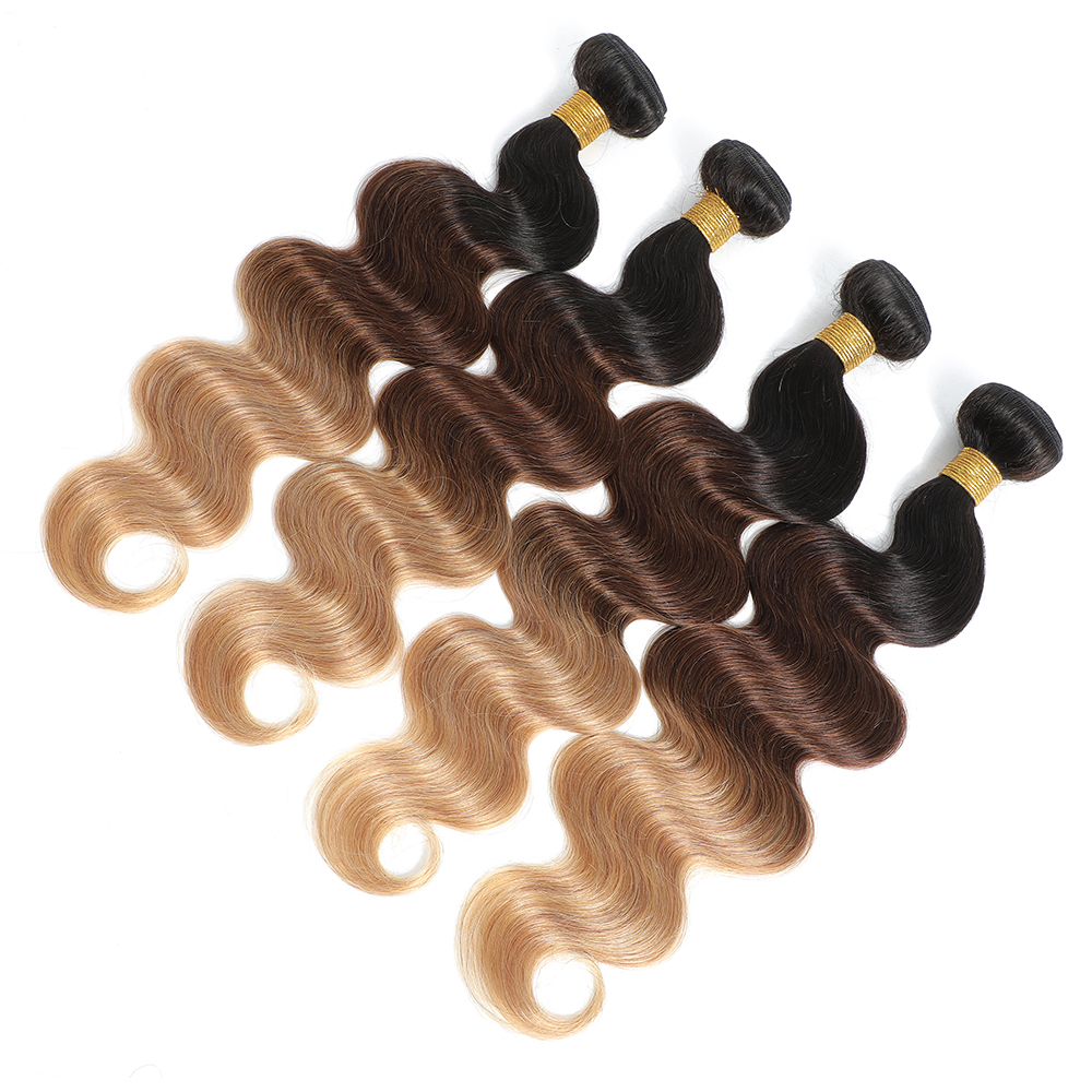 ボディウェーブバンドル人毛ブラジリアンヘア織りバンドルオンブルカラー 1B/427 バンドルバージンヘア生ヘアエクステンション 1/3/4 個