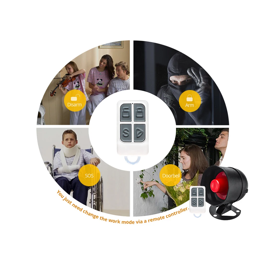 Tuya WiFi SIREN ALARM System ไร้สาย Loud Sound Alert ไซเรนชุด Smart Life ไซเรนใช้งานร่วมกับ Alexa Google สําหรับ Home Security