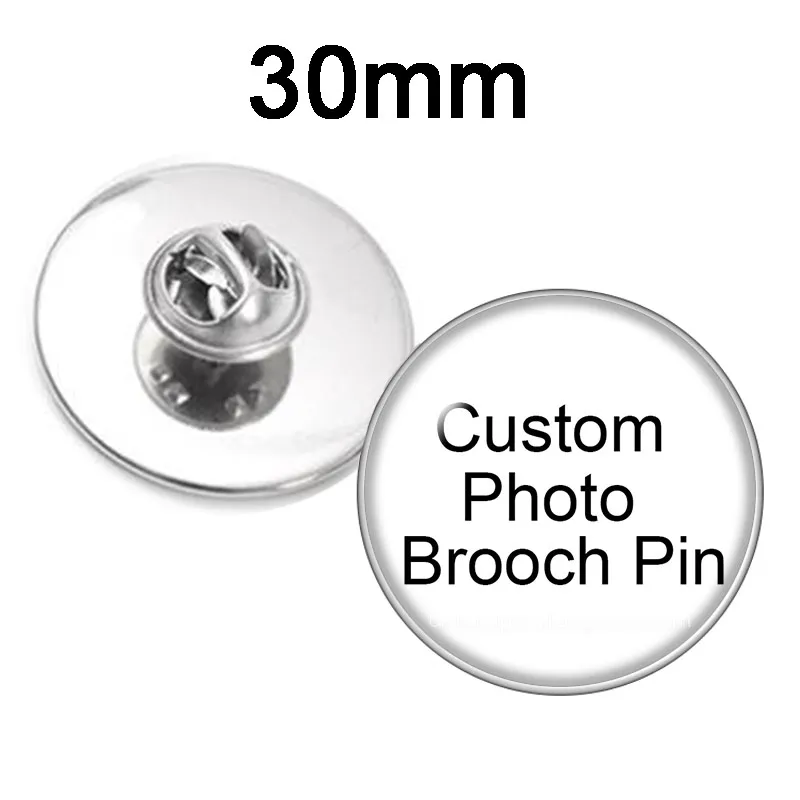 Personalisieren Sie individuelle Brosche mit Foto-Logo-Muster, versilbert/Bronze, Geschenk für Familie, Jahrestag, Halsband, 20 mm/25 mm/30 mm Anstecknadeln