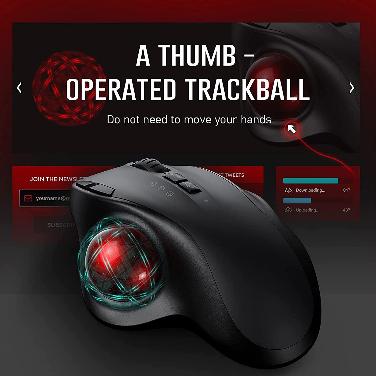 Souris sans fil aste Trackball, Bluetooth 2.4G, USB, souris ergonomique pour ordinateur, Android, Windows 3, réglable, ug I