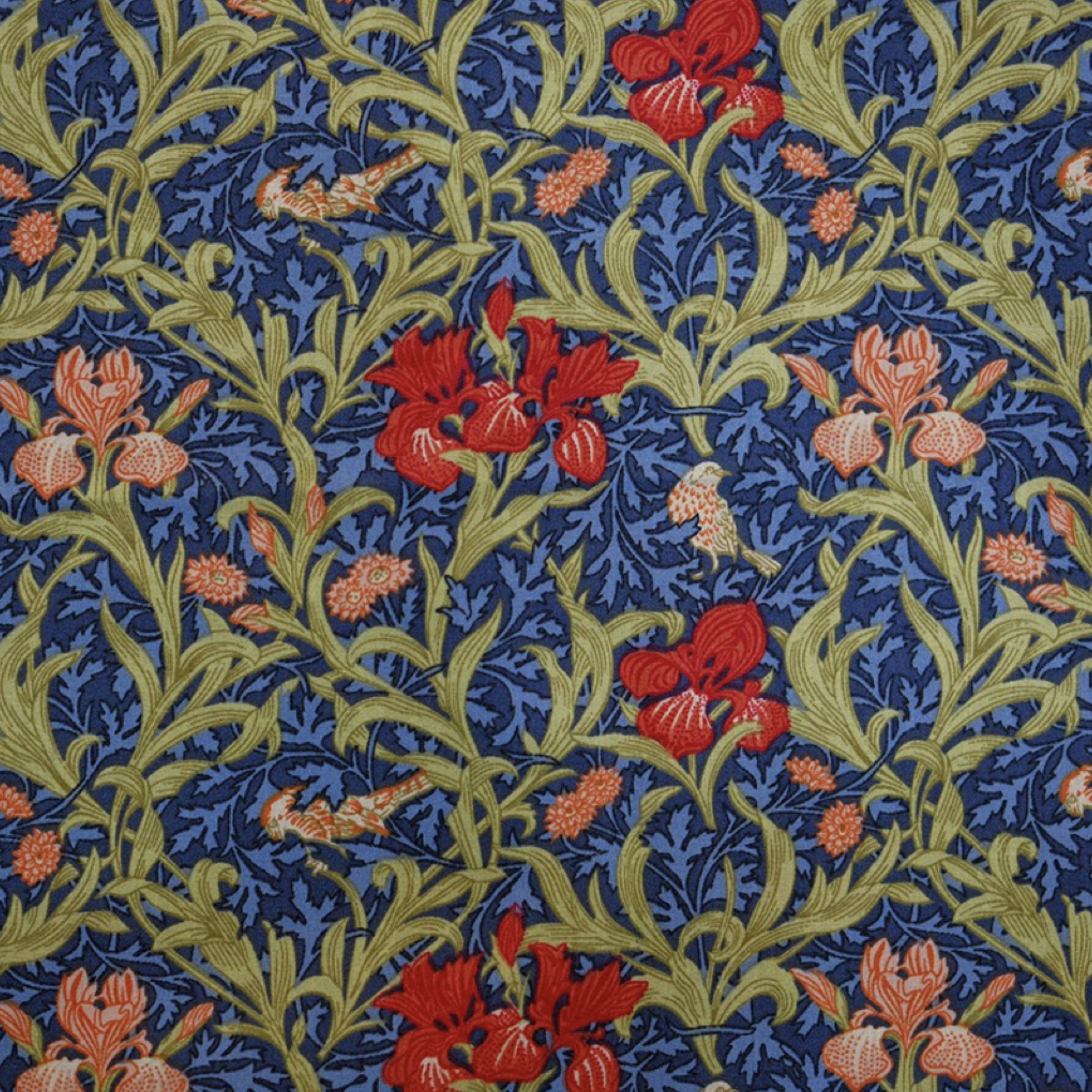 ผ้าฝ้าย 100% 60S Poplin Dark สี William Morris Series รูปแบบผ้าเย็บมือ DIY ตุ๊กตาเสื้อผ้าชุดการออกแบบผ้า