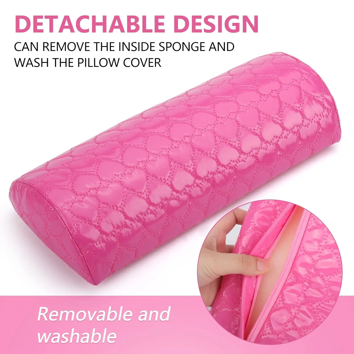 หมอนเล็บ Hand Rest สําหรับเล็บล้างทําความสะอาดได้ PU หนังเล็บที่เท้าแขนที่ถอดออกได้เล็บมือหมอนเบาะเล็บอุปกรณ์เสริม To