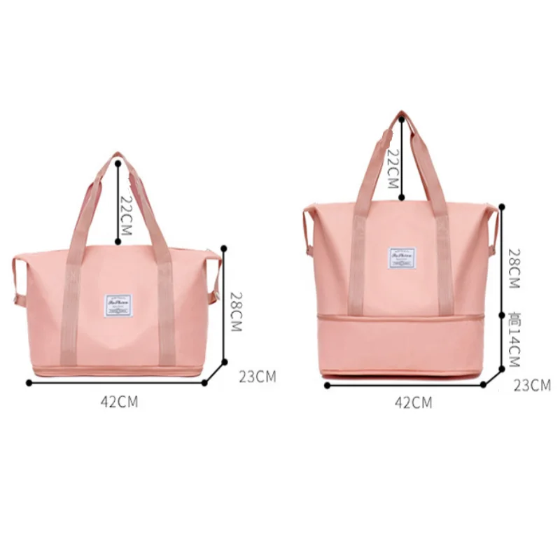 Erweiterbare Handgepäck-Reisetasche mit großem Fassungsvermögen – langlebig, mehrere Fächer, geeignet für Reisen, Fitness, Yoga, Handtasche.