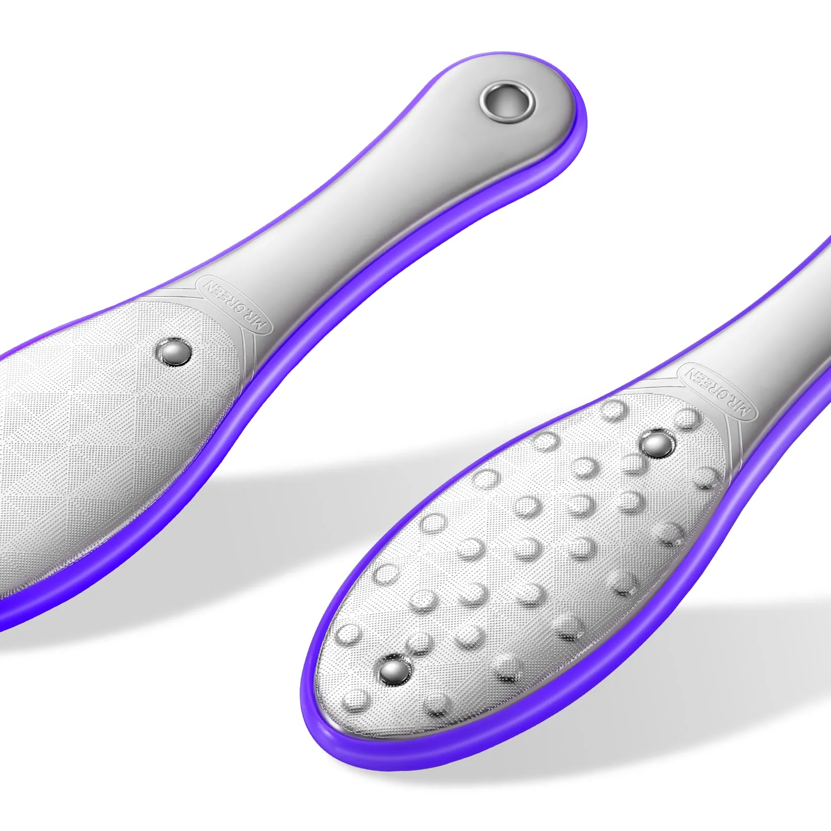 Mr.グリーン両面フットファイルペディキュアフットケアツール死んだ皮膚カルス除去剤ステンレス鋼プロ