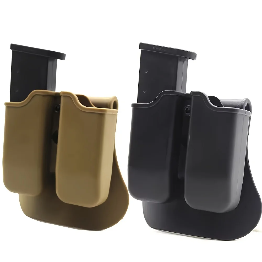 Funda táctica doble para revista, soporte Universal para pila de calibre 9mm.40, con Clip para cinturón de 1,5-2 pulgadas y paleta para caza
