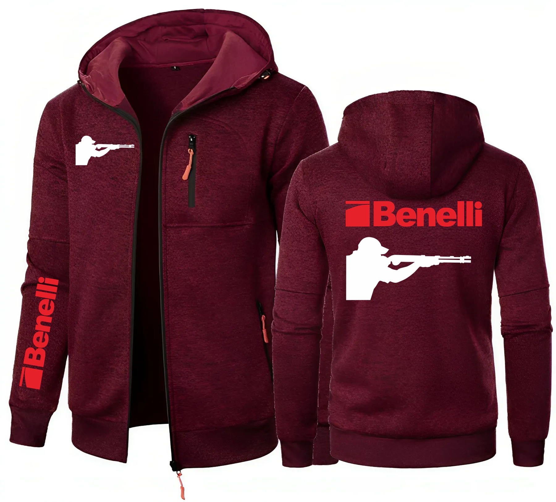 Chasse BENELLI pistolet armes à feu Logo hommes pull Cardigan à capuche fermeture éclair poche Jacquard veste à capuche sport extérieur sweats