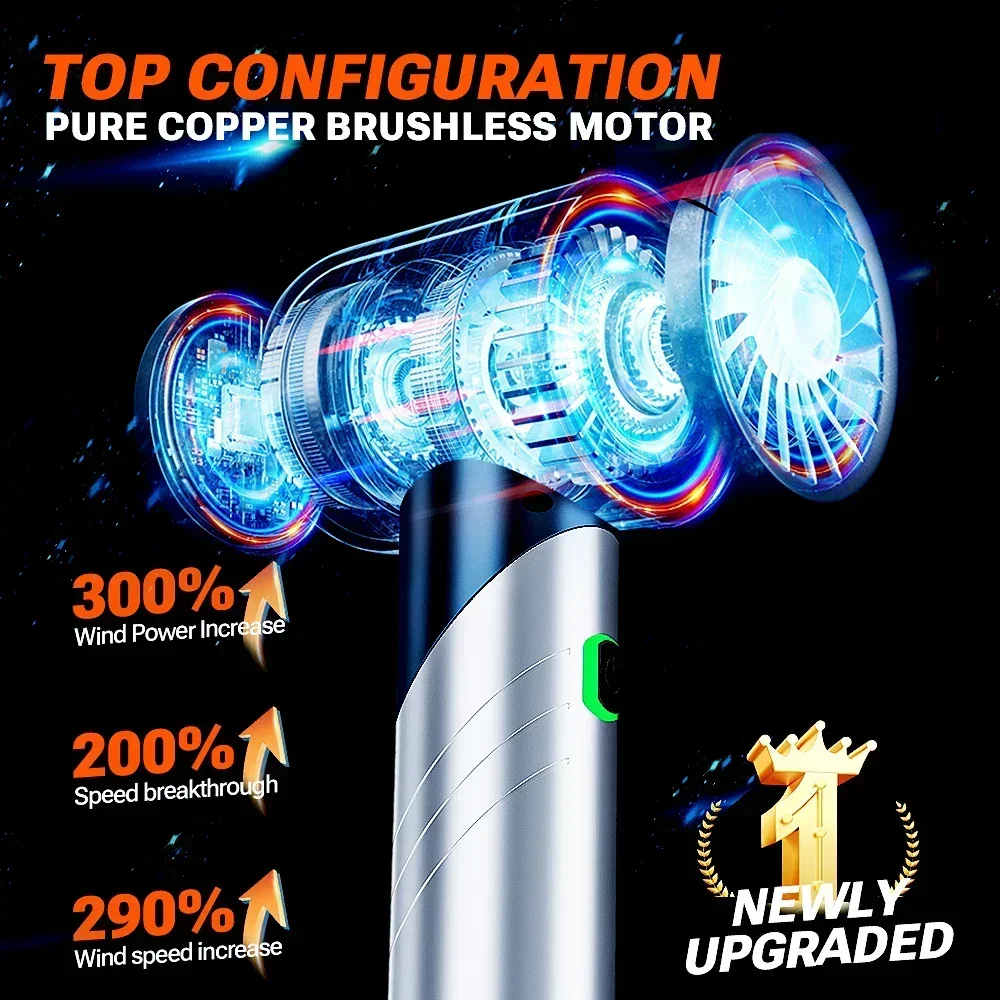 SZUK 2025 新車用掃除機、ポータブルハンドヘルドミニ掃除機、90°折りたたみ式パワフルワイヤレスクリーナー、小型ハンディ掃除機強力吸引クリーニングマシン