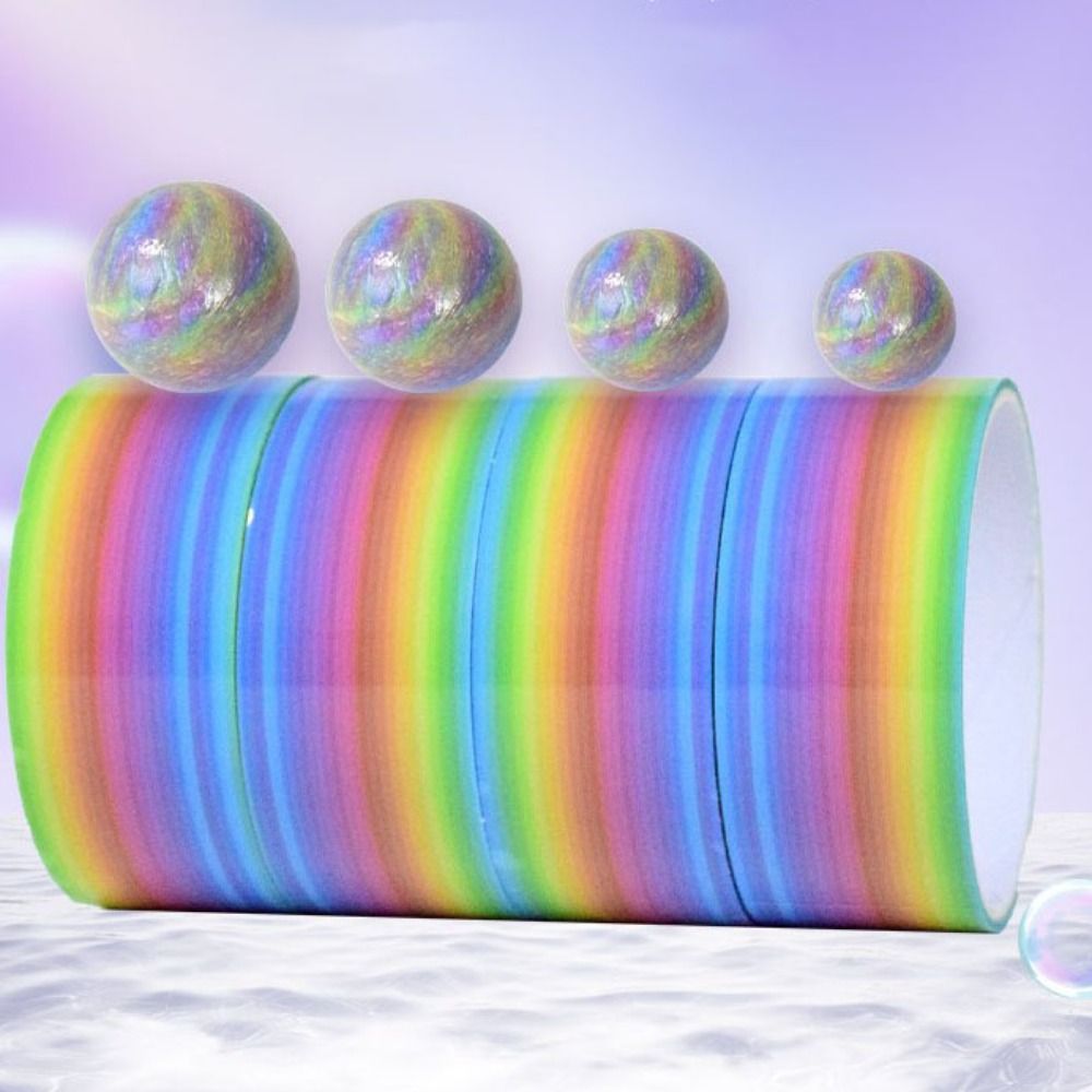 Relaxing Toy Sticky Ball Rolling Tapes DIY Iridescence Rolls Adhesive Tapes Making Colored Ball Crafting Ball Sticky Tapes