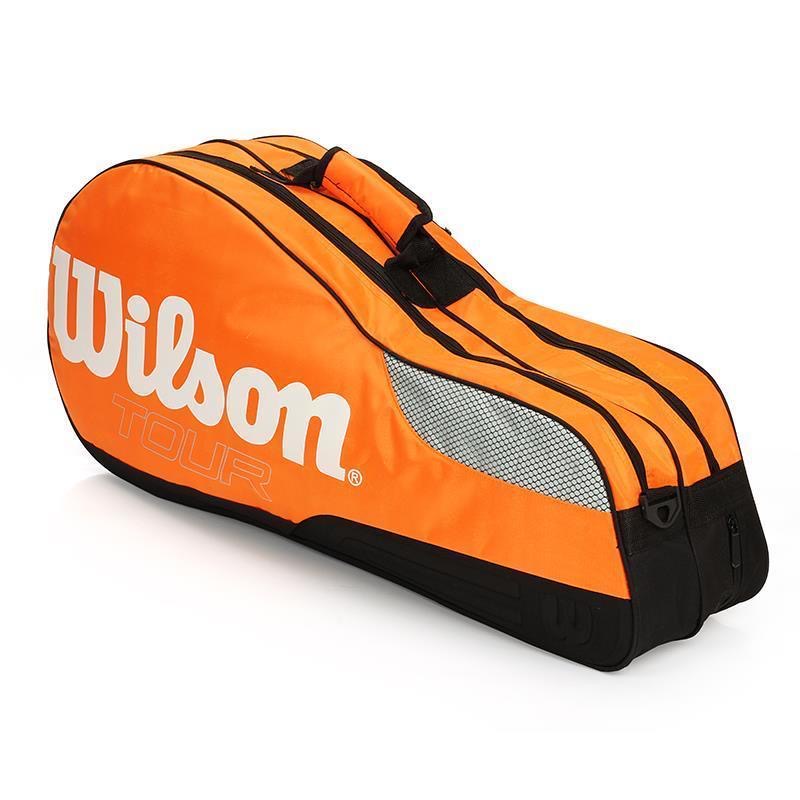Wilson ความจุขนาดใหญ่กลางแจ้งกันน้ําแบดมินตันไม้เทนนิสกระเป๋ากอล์ฟใส่รองเท้าผ้าใบอุปกรณ์กีฬาไหล่กระเป๋ากีฬา