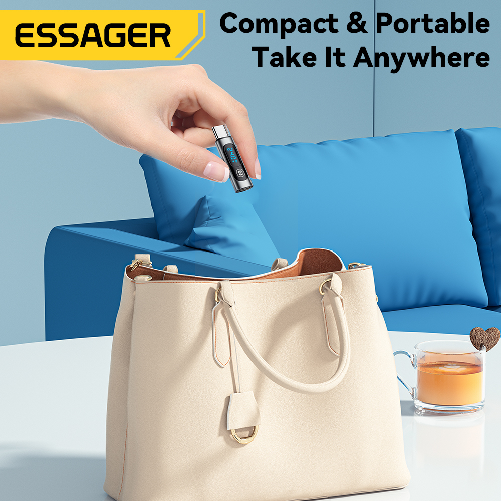Essager 240W USB C Adapter Type C to USB C 3.0 2.0 OTG Connector Digital Display Data Adapter 100W For Macbook Pro Air Samsung