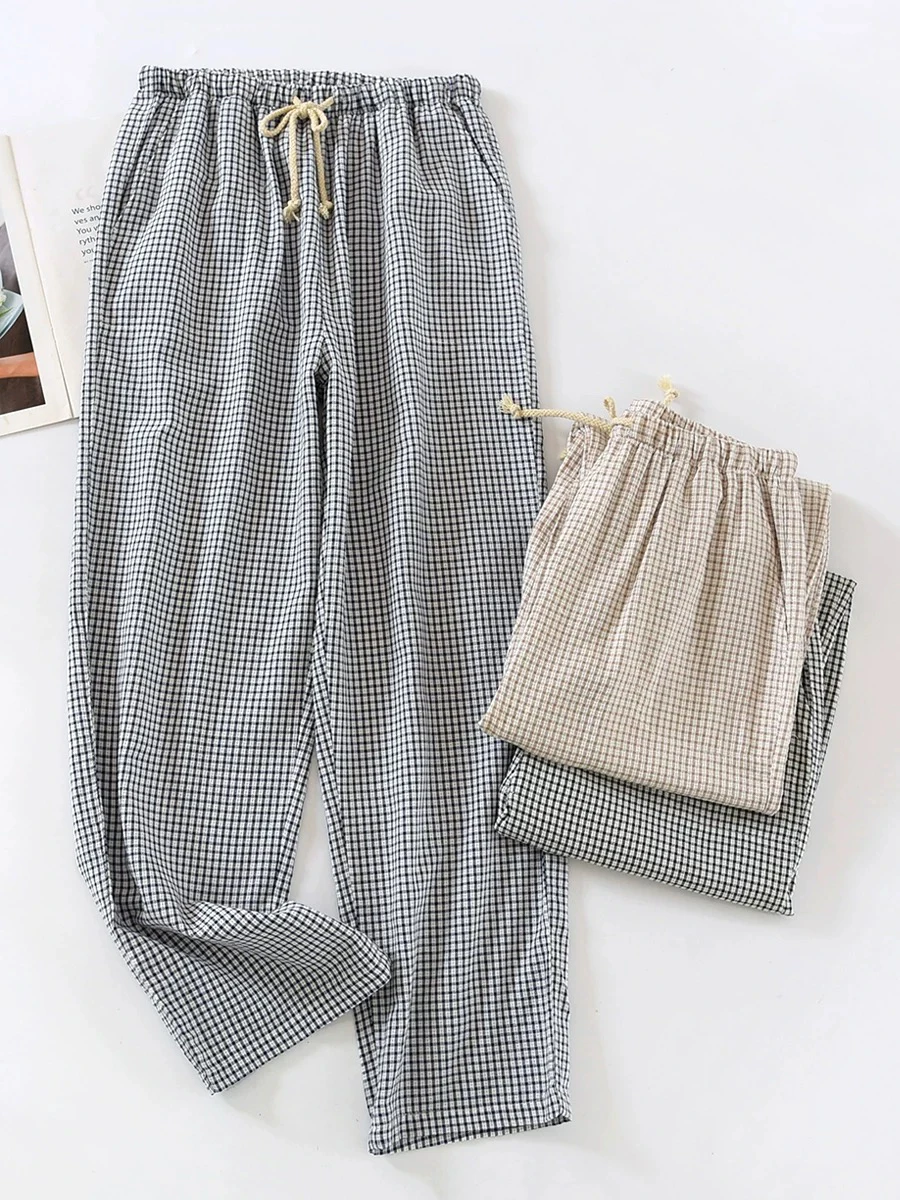 Men's Pajama Pants Spring and Autum Thin Trousers Loose Large Size Autum Casual Home Pants Single Trousers