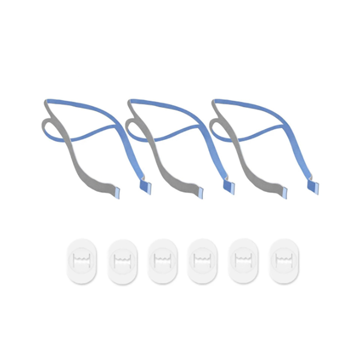 Casco de 3 piezas de repuesto para ResMed Airfit P10, almohada Nasal, correas de máscara CPAP con 6 Clips de ajuste