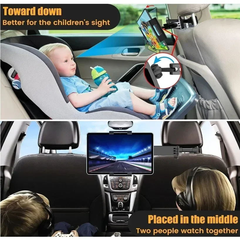 Auto-tablethouder, hoofdsteun Tablethouder Hoofdsteun Standhouder Compatibel met apparaten voor IPad Air Mini, andere 4,7-12,9" mobiele