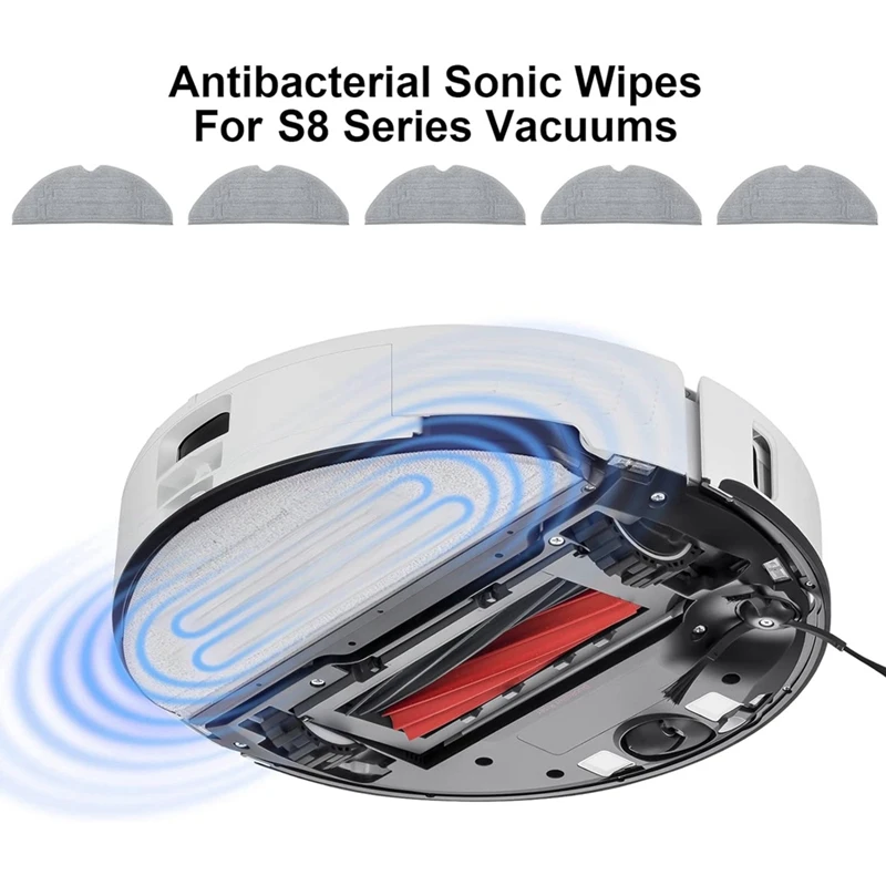 5 uds almohadillas de fregona para Roborock S8, S8 +, S8 Pro Ultra Robot aspirador, Vibrarise 2,0 almohadillas de fregado reutilizables lavables