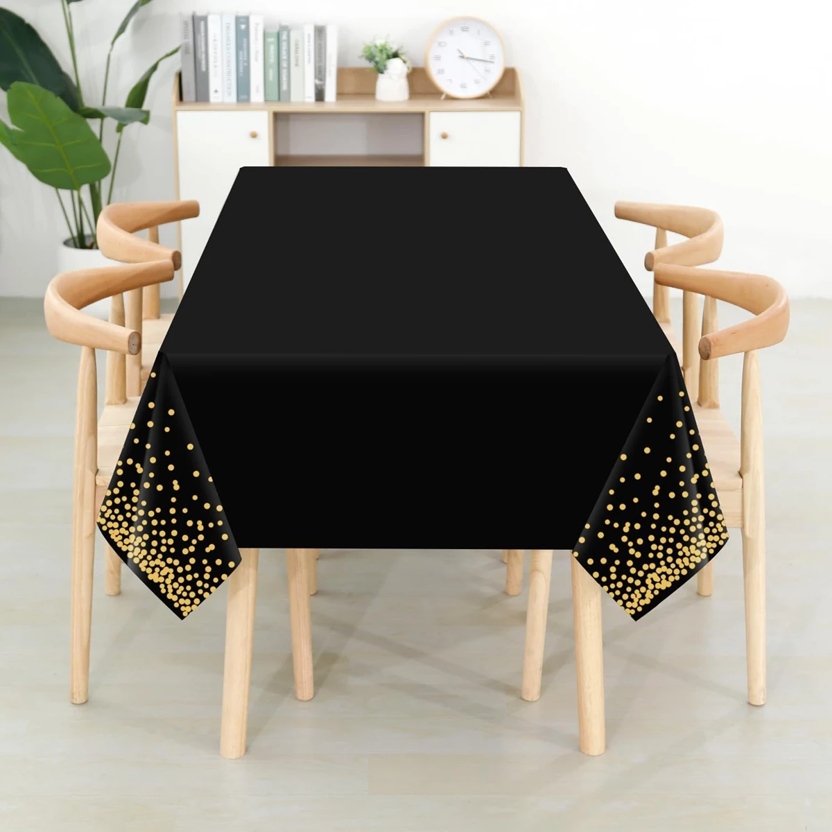 137x274cm Prostokątny Jednorazowy Brązujący Złota Kropka Wodoodporny Obrus Imprezowy Na Urodziny Restauracja Dekoracja Ślubna