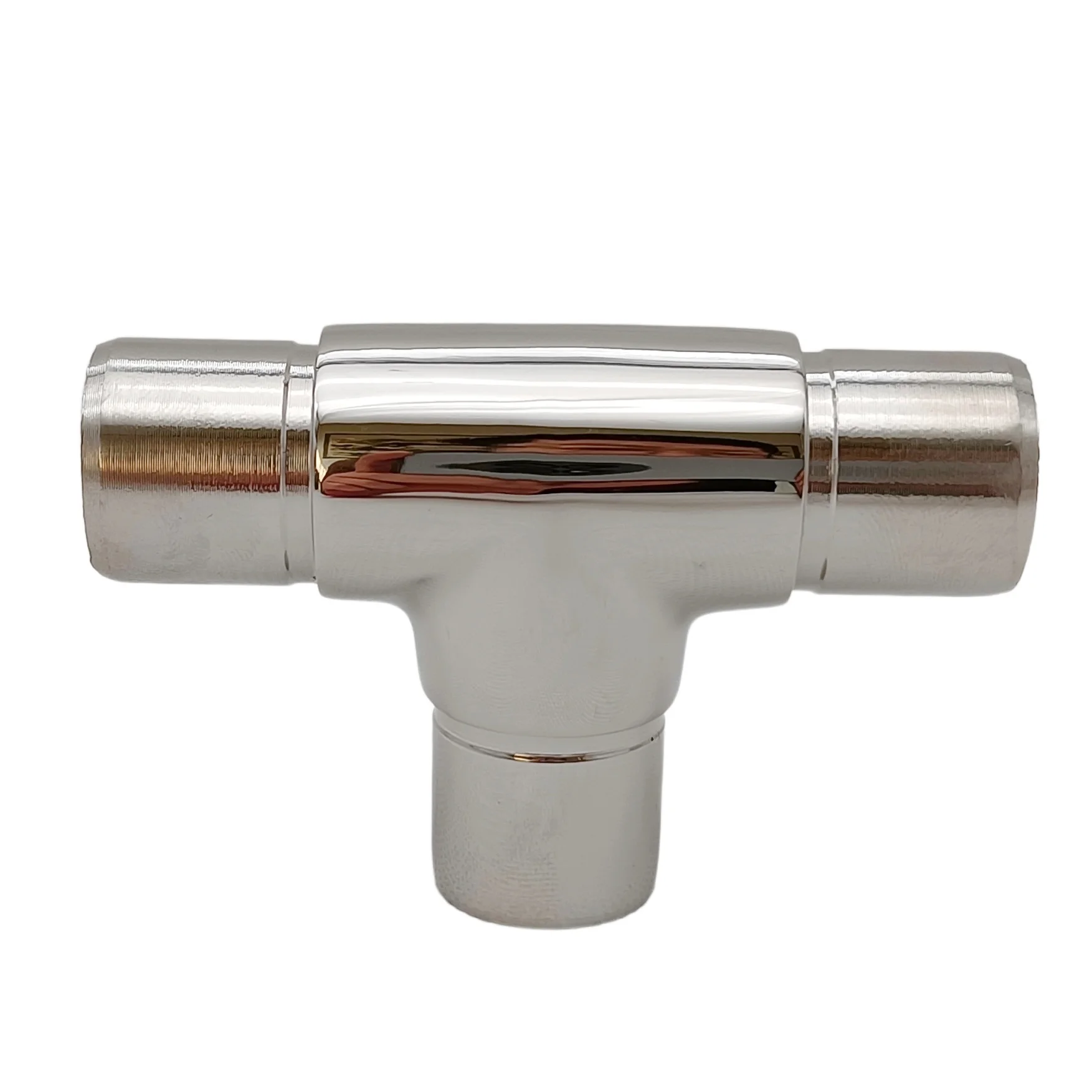 4PCS สแตนเลสสตีลในร่มหรือกลางแจ้งราวบันได T Connector 3 Way Handrail Joiner