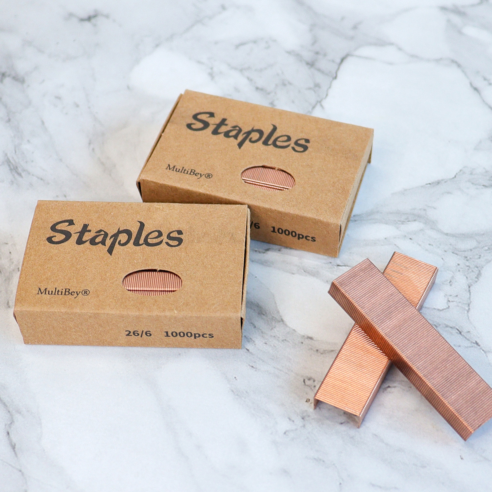 26/6 Staples Pin 1000pcs/Box Rose Gold Metal Office Standard Stapler Staples 26 / 6 Binding Machine School Supplies Accessories