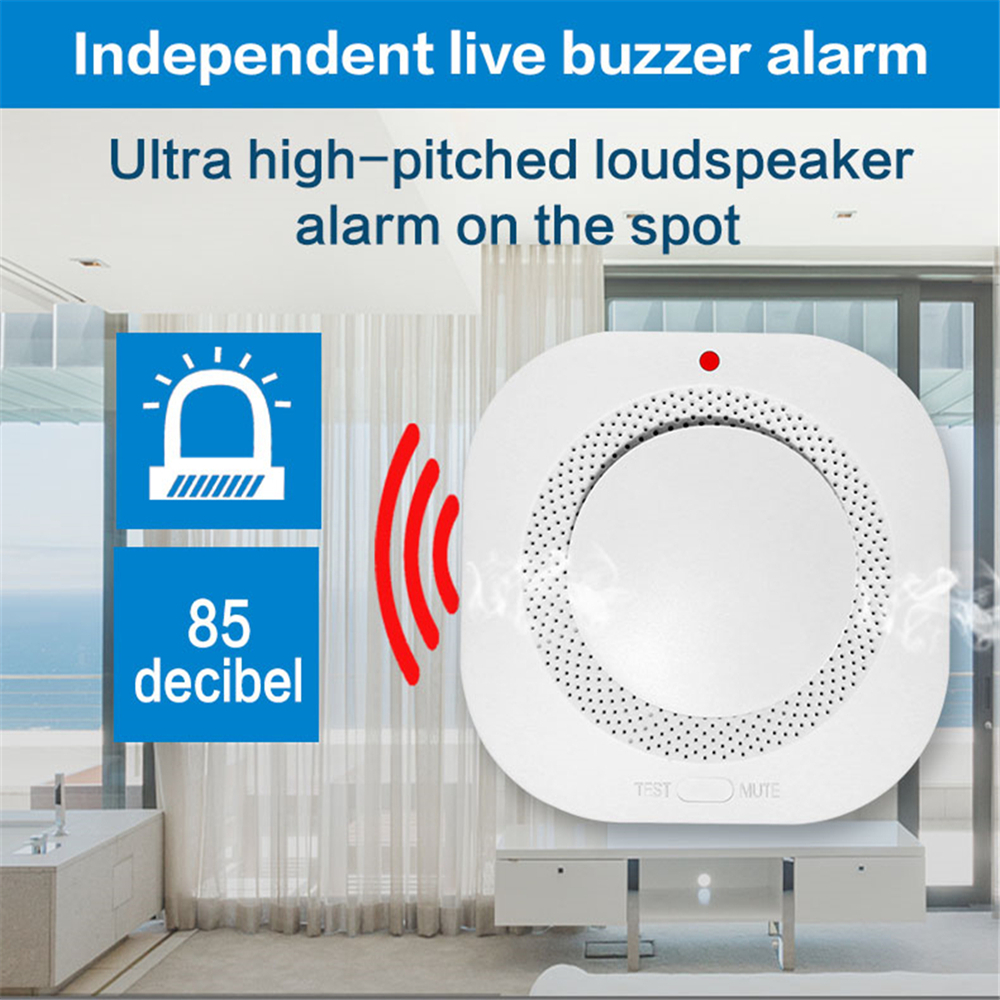 Wireless Fire Smoke Detector Warning alarm,Indoor Fire Detection,85dB Siren Sound Alarm For House Restaurant Hotel Office