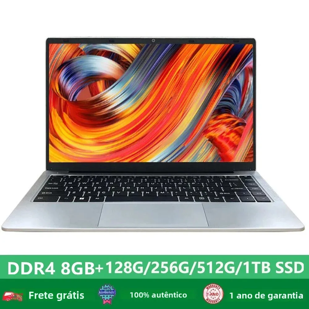 Estudante notebook aprendizagem portátil 14.1 polegada intel celeron n4000 8g ram 128gb 256gb 512gb 1tb ssd pc windows 10 quad core portátil