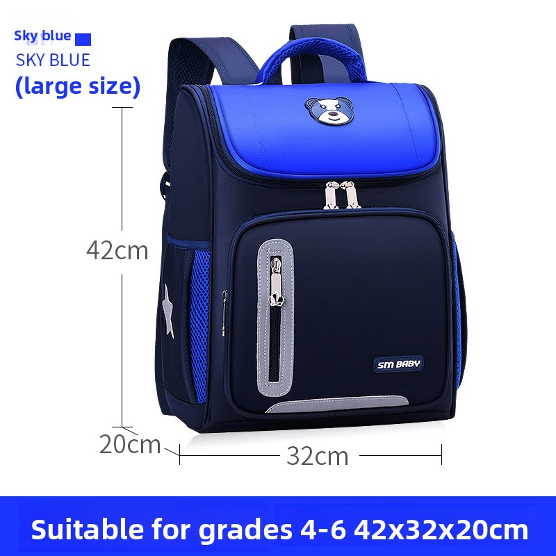Mochila ligera para niños de 1, 3 y 6 grados, protección de la columna vertebral, bolsa escolar reflectante para estudiantes de primaria
