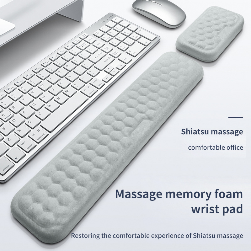 Mousepad ergonômico teclado mouse descanso de pulso escritório digitação proteção relaxar pulso memória espuma mouse pad computador portátil mesa esteira