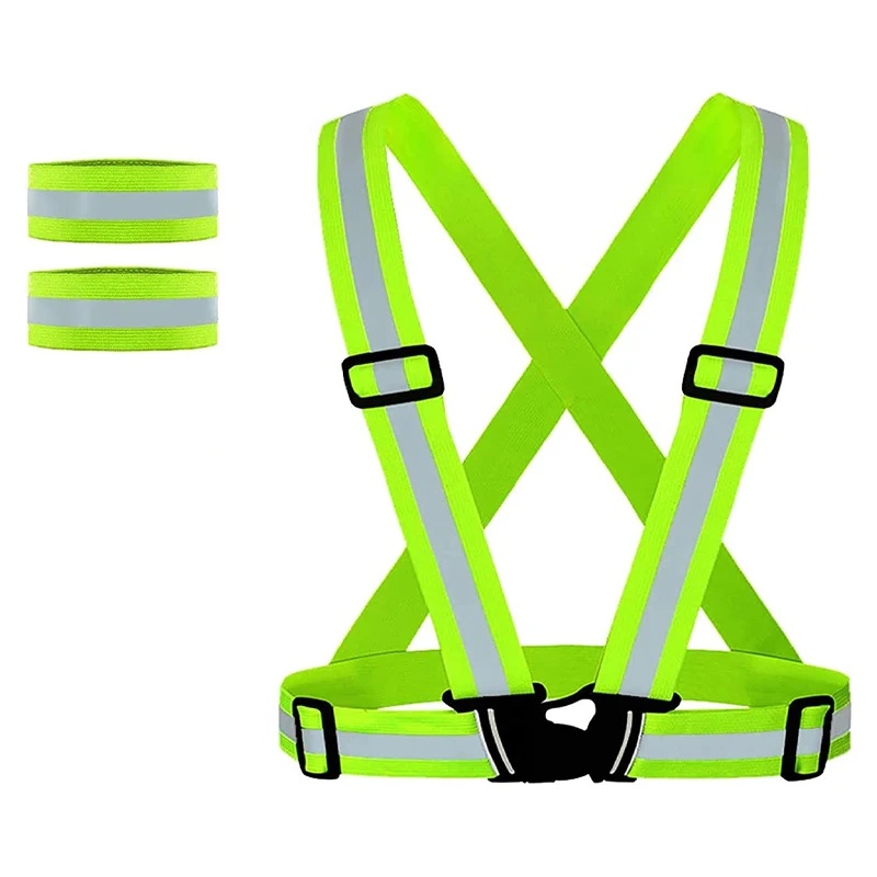 Adjustable Reflective Safety Harness - Retractable Firefighter Strap for High-Visibility Protective Clothing & Firefighting Gear